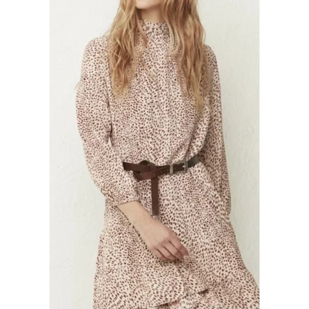 Melissa Nepton Kamilia Mini Dress in Animal Blush Sz. S